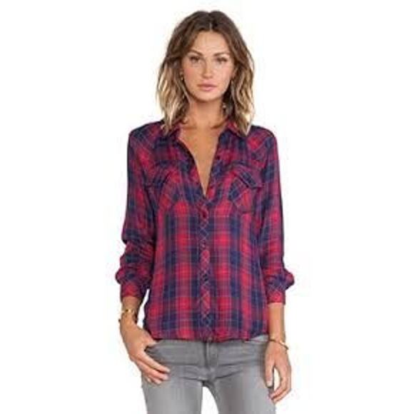 84 MADWELL BUTTON DOWN PLAID MED WN - Picture 1 of 1